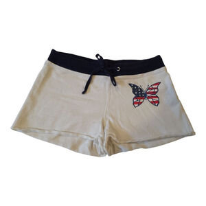 White Butterfly Print SO Shorts Size M